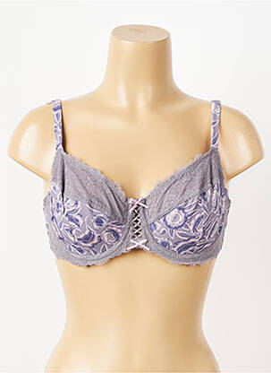 Sutien efect material satinat sutien cupe întregi cu decolteu înalt violet PIEGE femeie