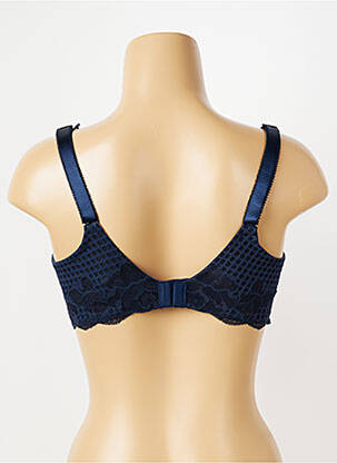 Sutien efect material satinat sutien cupe întregi cu decolteu înalt albastru FANTASIE femeie