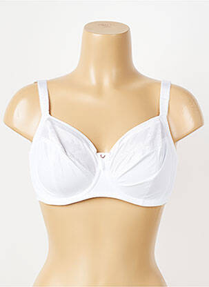 Sutien efect material satinat sutien cupe întregi cu decolteu înalt alb FANTASIE femeie
