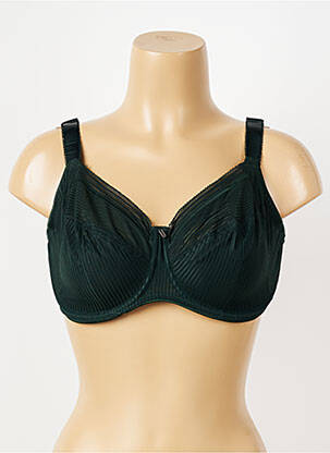 Sutien efect material satinat sutien cupe întregi cu decolteu înalt verde FANTASIE femeie
