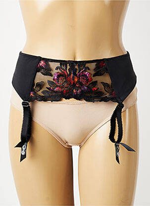 Corset/jartieră efect material satinat negru FANTASIE femeie