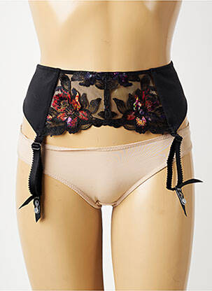 Corset/jartieră efect material satinat negru FANTASIE femeie