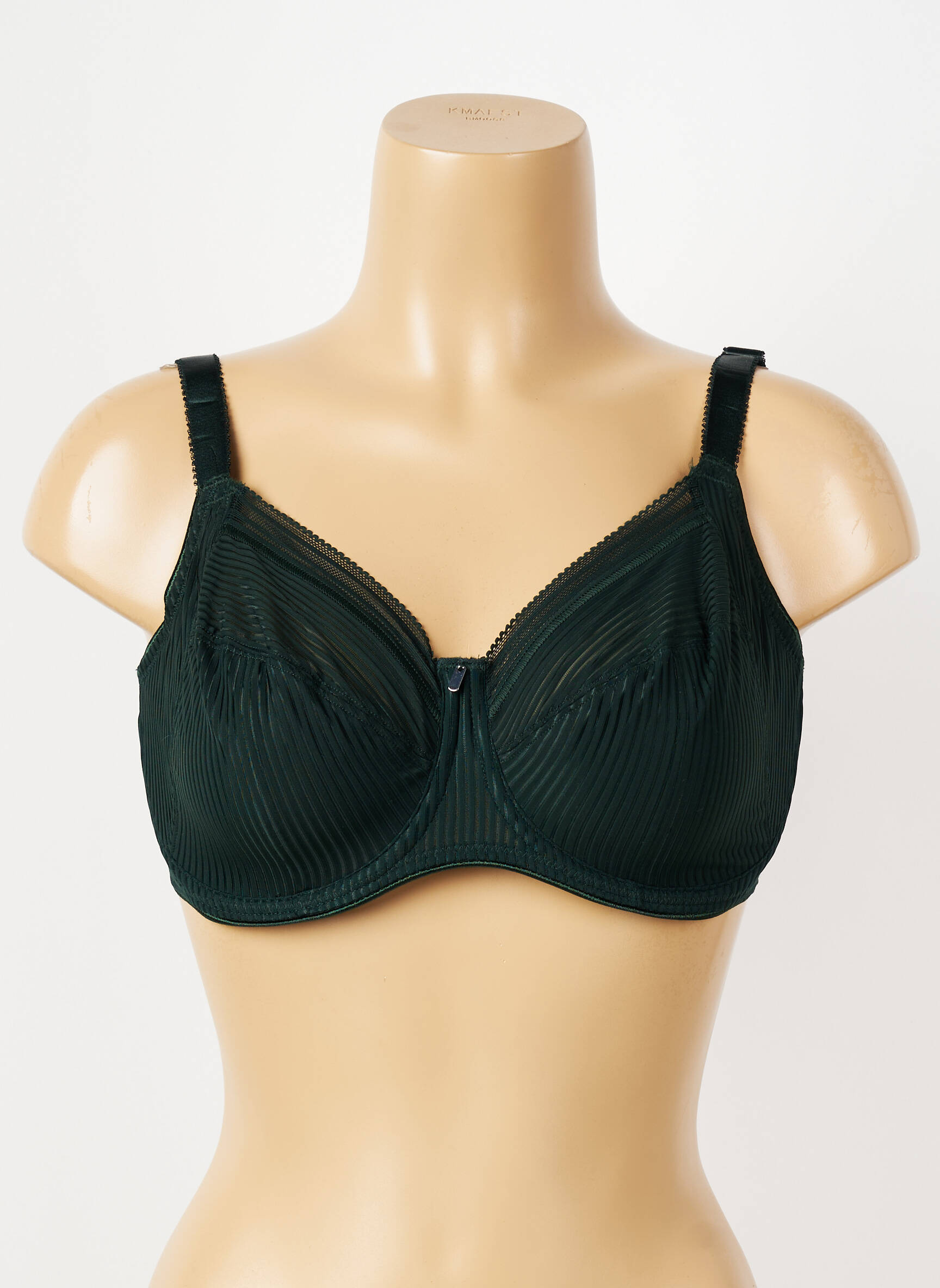 Sutien efect material satinat sutien cupe întregi cu decolteu înalt verde FANTASIE femeie