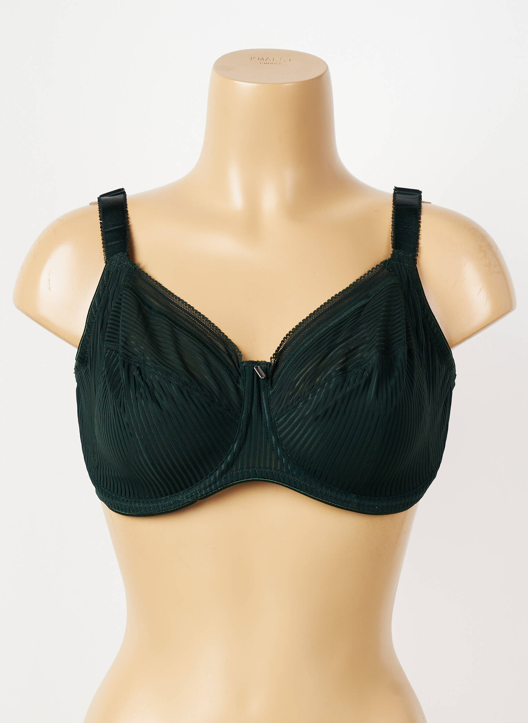 Sutien efect material satinat sutien cupe întregi cu decolteu înalt verde FANTASIE femeie