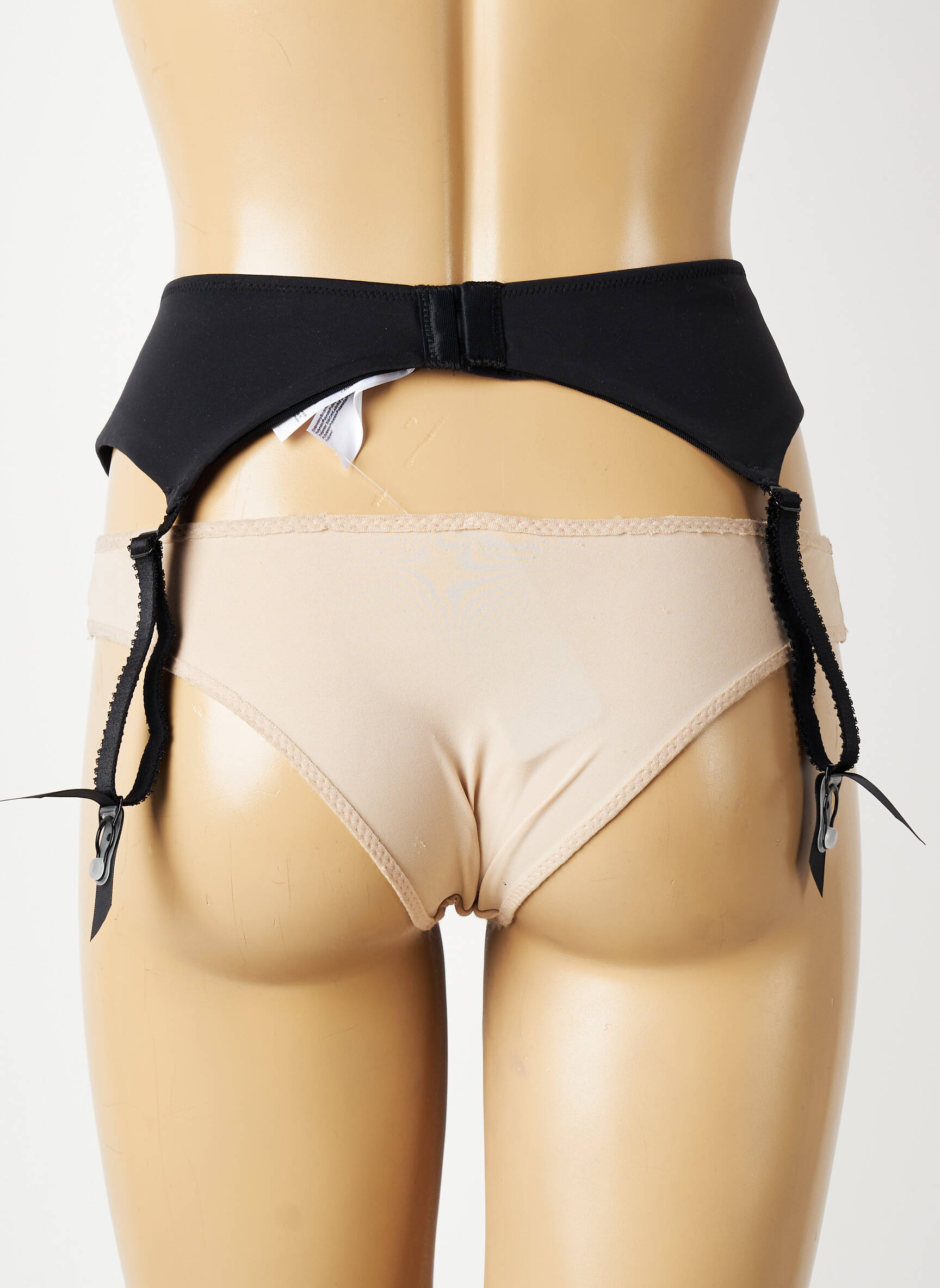 Corset/jartieră efect material satinat negru FANTASIE femeie