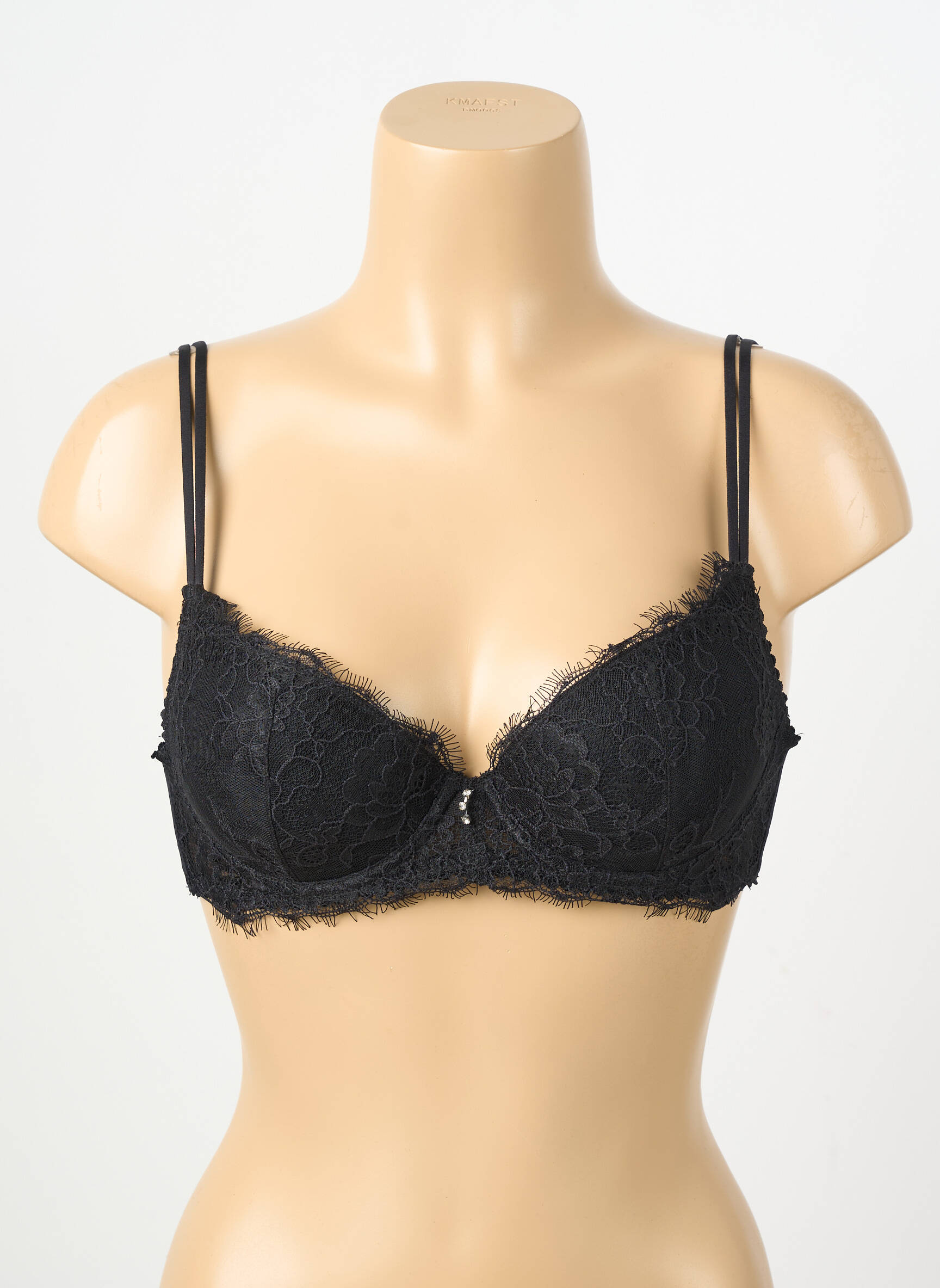 Sutien ușoară și transparentă top sutien modelat negru PIEGE femeie