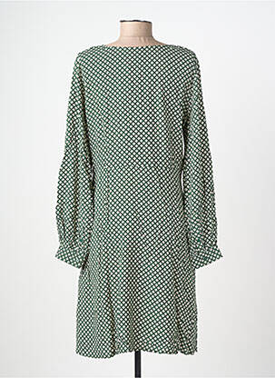 Rochie scurtă croială evazată mâneci lungi verde ICHI femeie