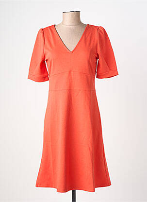 Rochie midi mâneci scurte mâneci scurte portocalie ICHI femeie