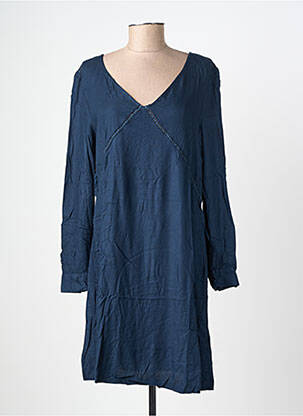 Rochie midi mâneci lungi mâneci lungi albastru ICHI femeie