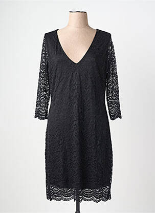 Rochie scurtă mâneci 3/4 mâneci 3/4 negru REVD'ELLE femeie