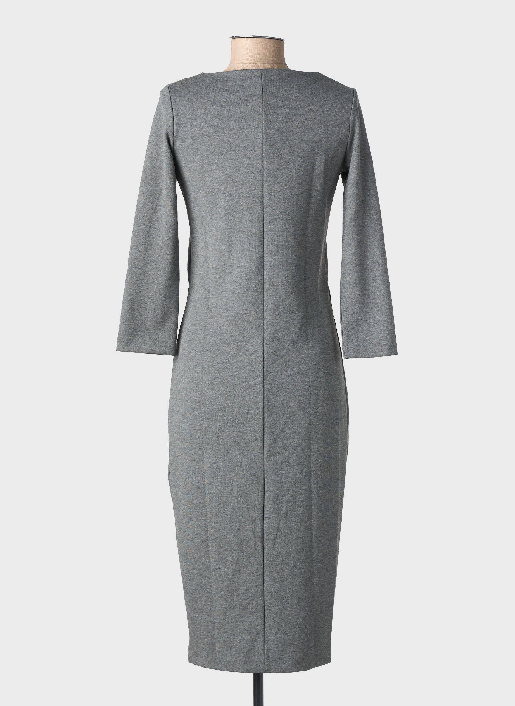 Rochie midi mâneci lungi mâneci lungi gri YAYA femeie