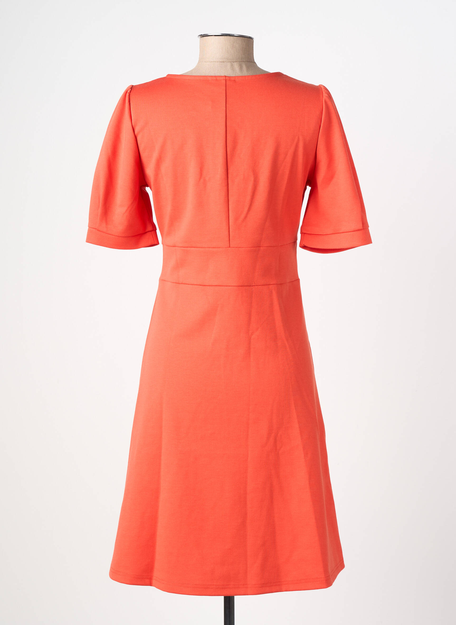 Rochie midi mâneci scurte mâneci scurte portocalie ICHI femeie