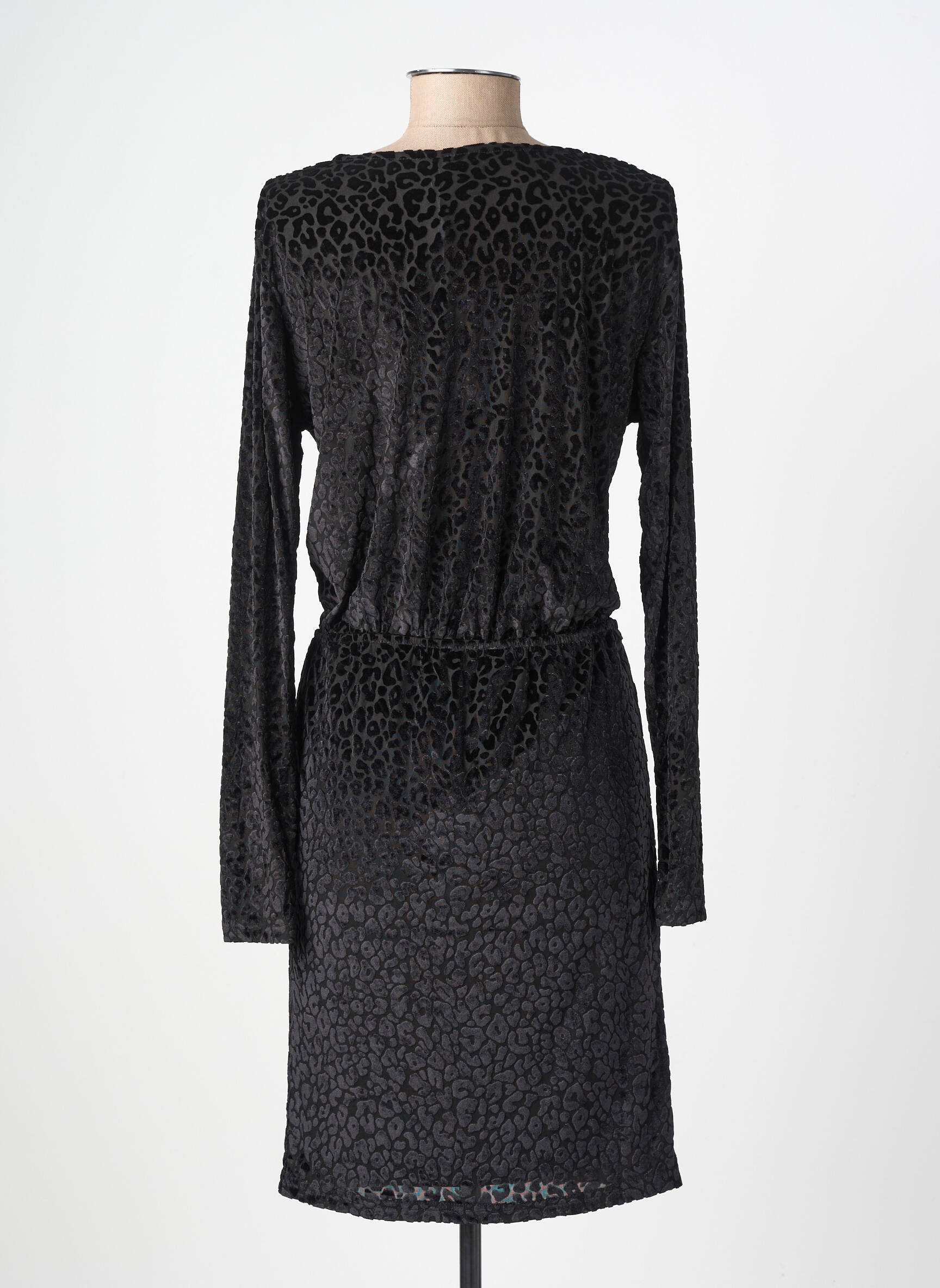 Rochie midi mâneci lungi mâneci lungi negru ICHI femeie
