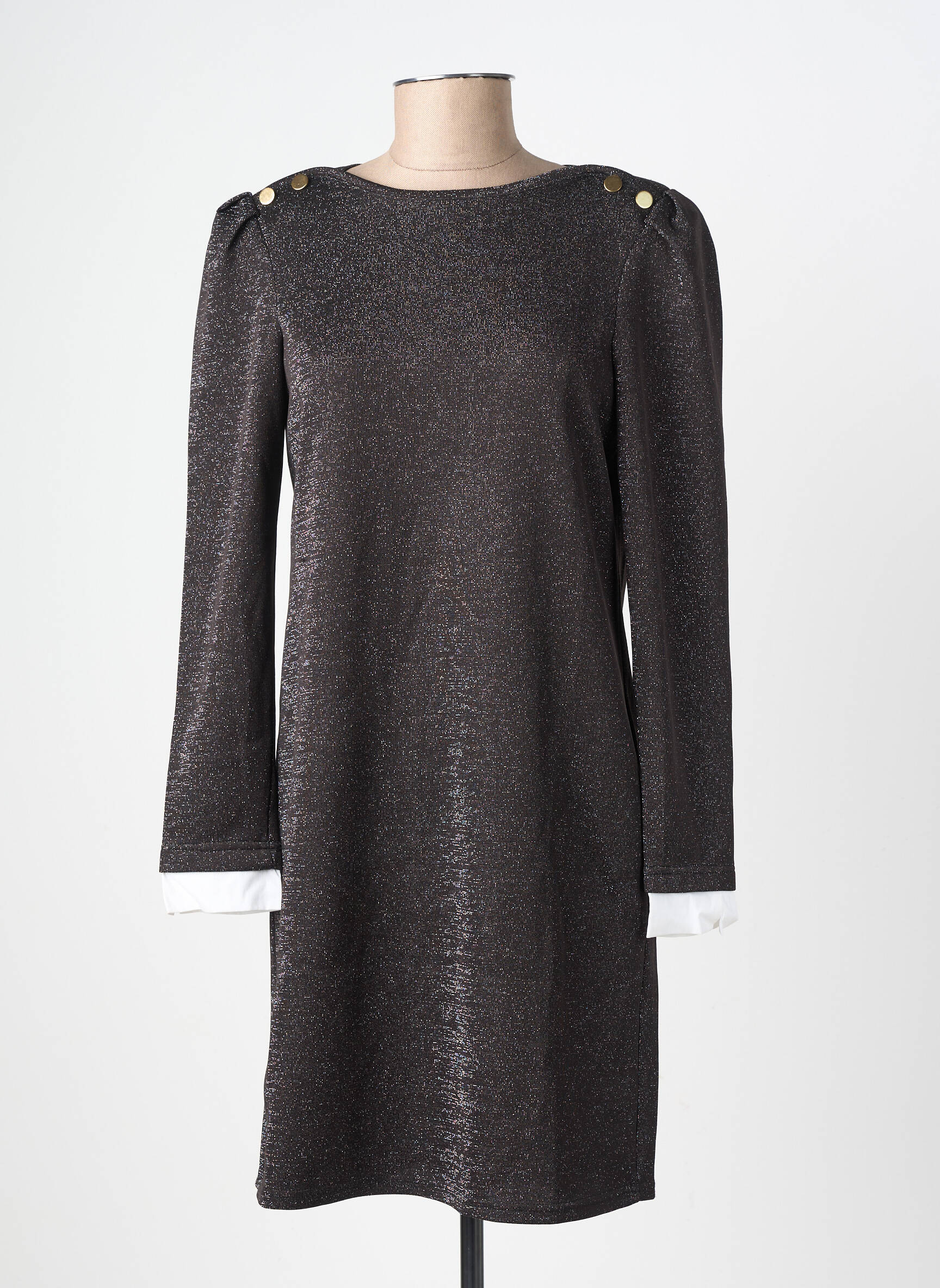 Rochie scurtă mâneci lungi mâneci lungi negru EMA BLUE'S femeie