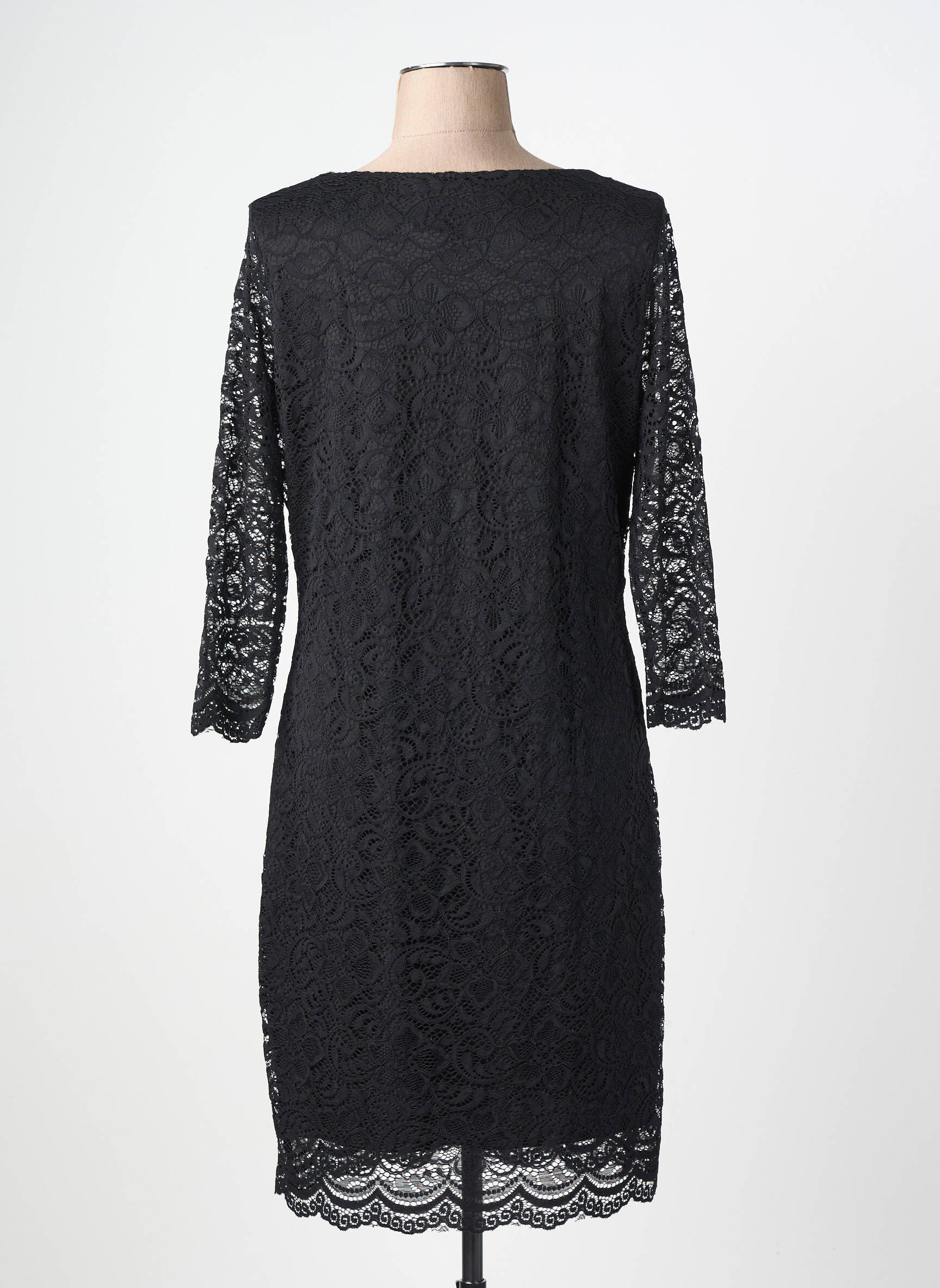 Rochie scurtă mâneci 3/4 mâneci 3/4 negru REVD'ELLE femeie