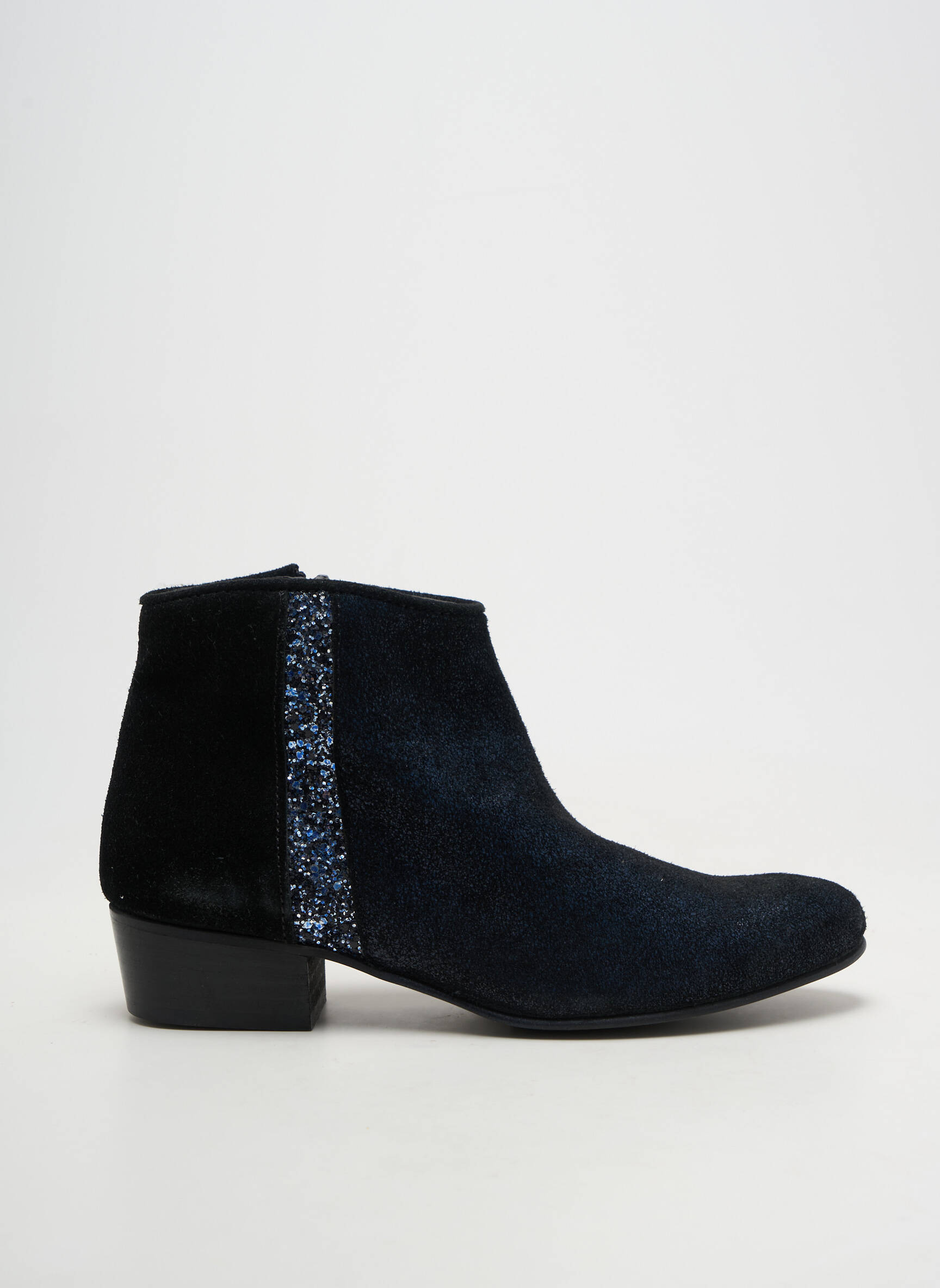 Botine/ghete cubanez toc plat până la 3 cm negru REQINS femeie