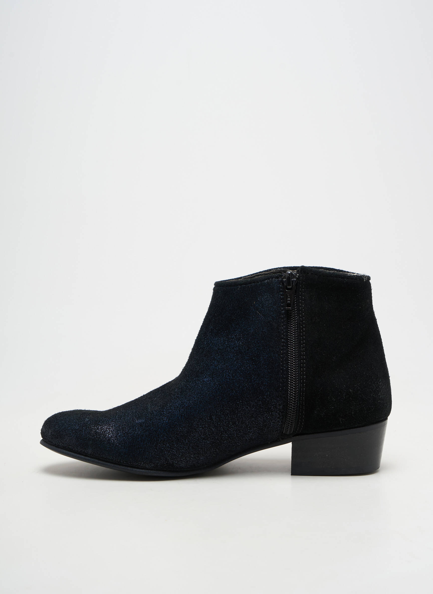 Botine/ghete cubanez toc plat până la 3 cm negru REQINS femeie