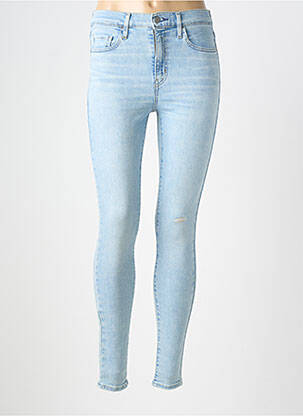 Blugi skinny efect uzat decolorat talie înaltă albastru deschis LEVI'S femeie