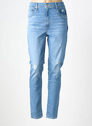 Blugi skinny efect uzat decolorat talie înaltă albastru LEVI'S femeie