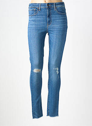 Blugi skinny efect uzat decolorat talie înaltă albastru LEVI'S femeie
