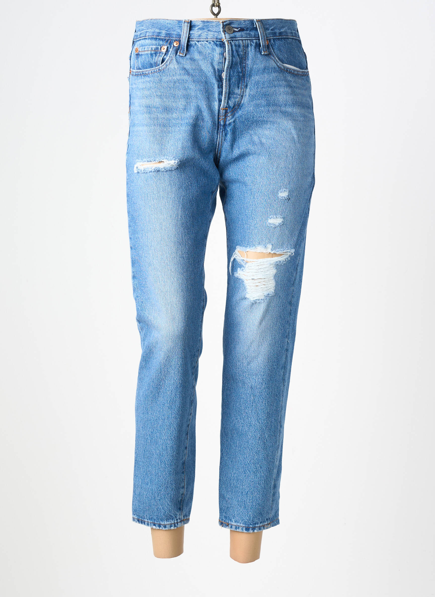 Blugi cu croială slim efect uzat decolorat mărime normală albastru LEVI'S femeie