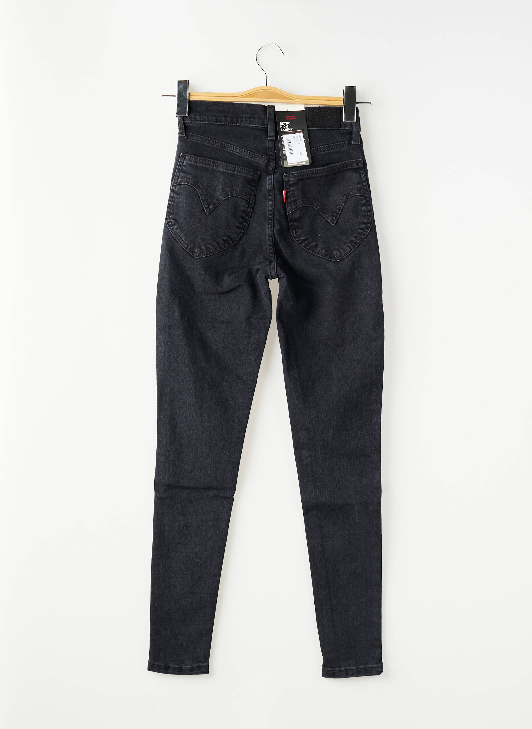 Blugi skinny țesătură brută mărime normală negru LEVI'S femeie