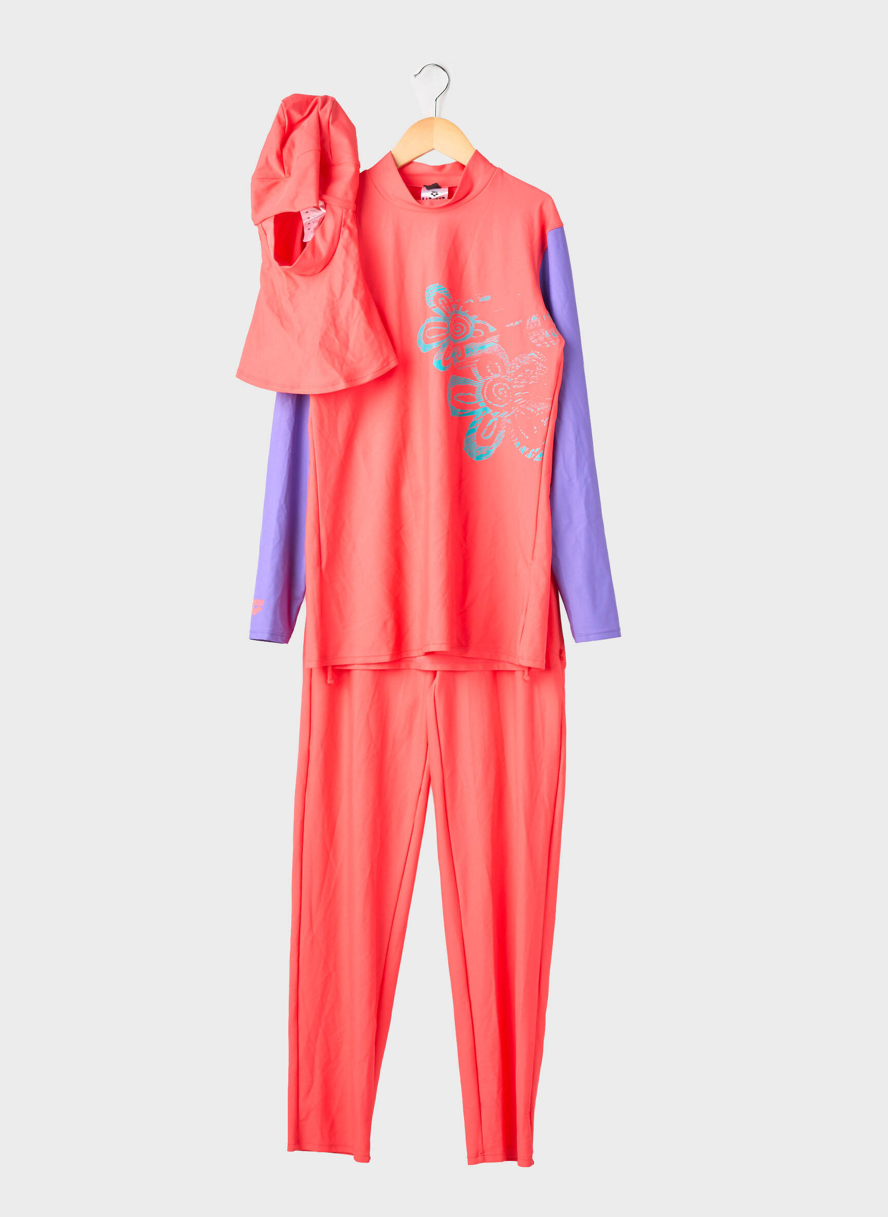 Set pantaloni mâneci lungi portocalie ARENA fată