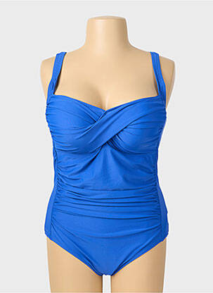 Costum de baie dintr-o singură piesă efect material satinat top sutien modelat albastru DAMART femeie