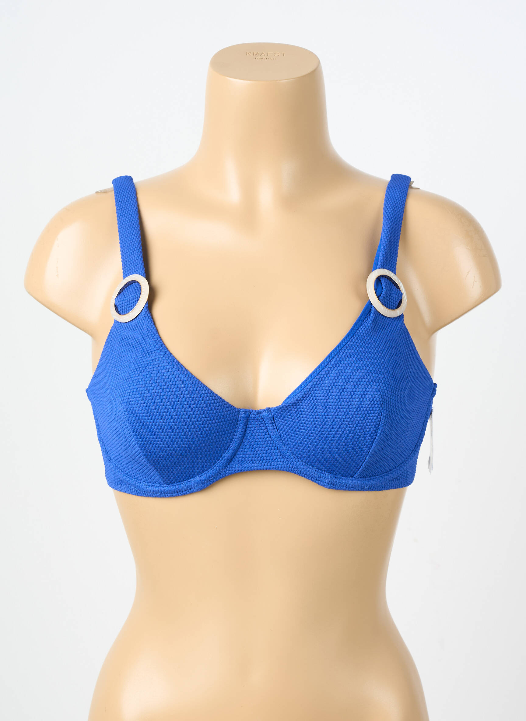 Sutien de costum de baie bretele elastice reglabile sutien balconet cu decolteu înalt albastru AUBADE femeie