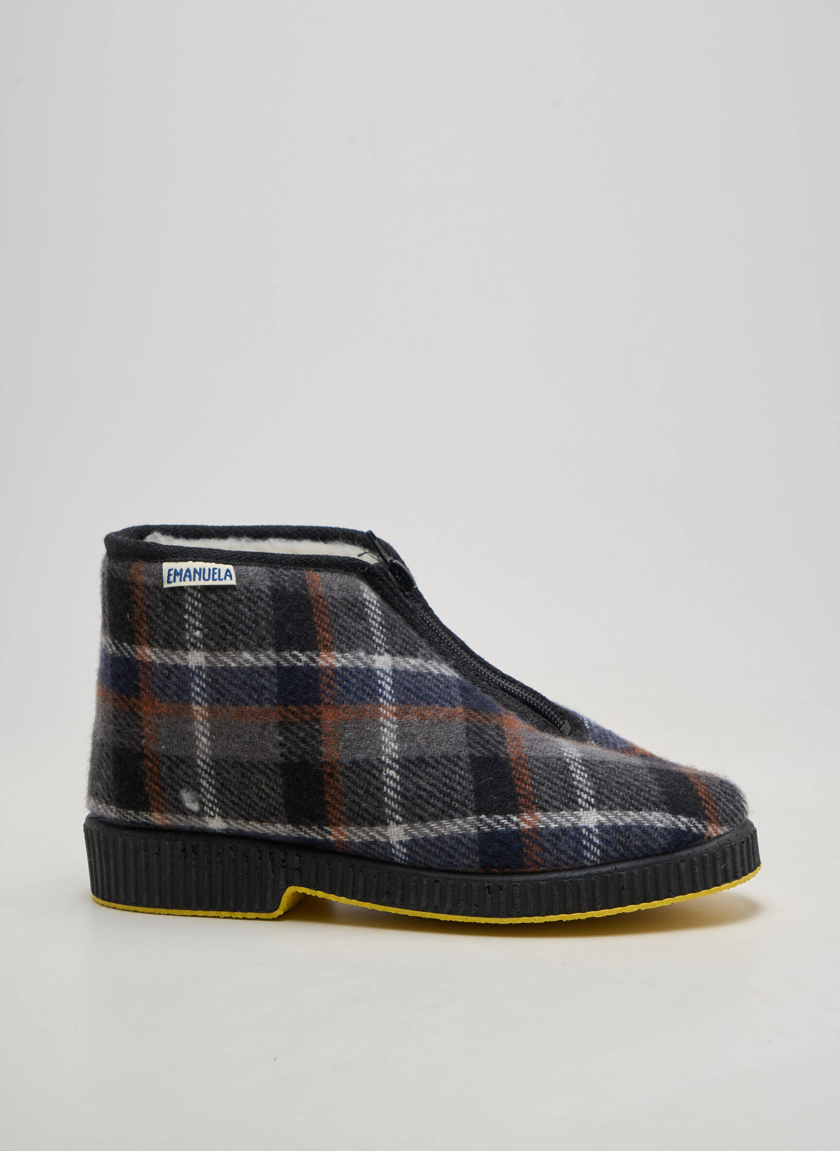 Papuci/pantofi de casă umplută toc plat până la 3 cm gri EMANUELA femeie