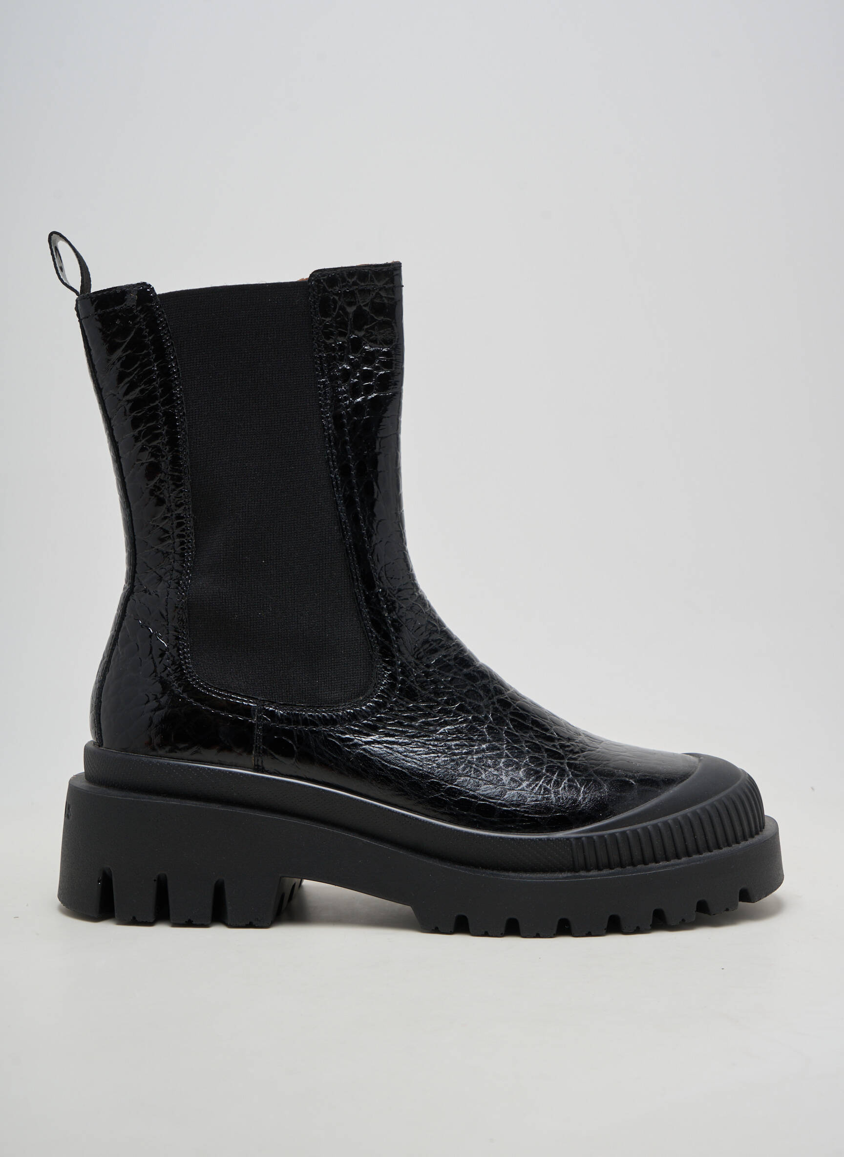 Botine/ghete toc mic toc de 4 la 6 cm negru PATAUGAS femeie