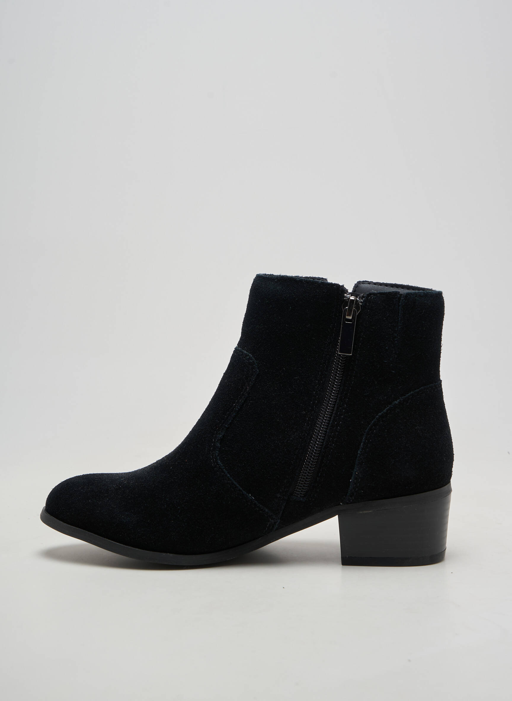 Botine/ghete vârf rotund toc de 4 la 6 cm negru DAMART femeie