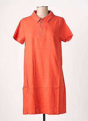 Rochie scurtă mâneci scurte mâneci scurte portocalie BASTINGAGE femeie