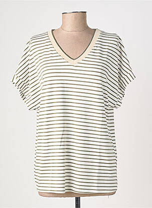 Tricou croială dreaptă mâneci scurte verde DREAM VALLEY femeie