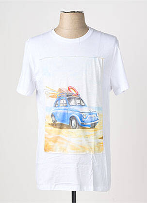 Tricou broderie mâneci scurte alb OAKS VALLEY bărbat