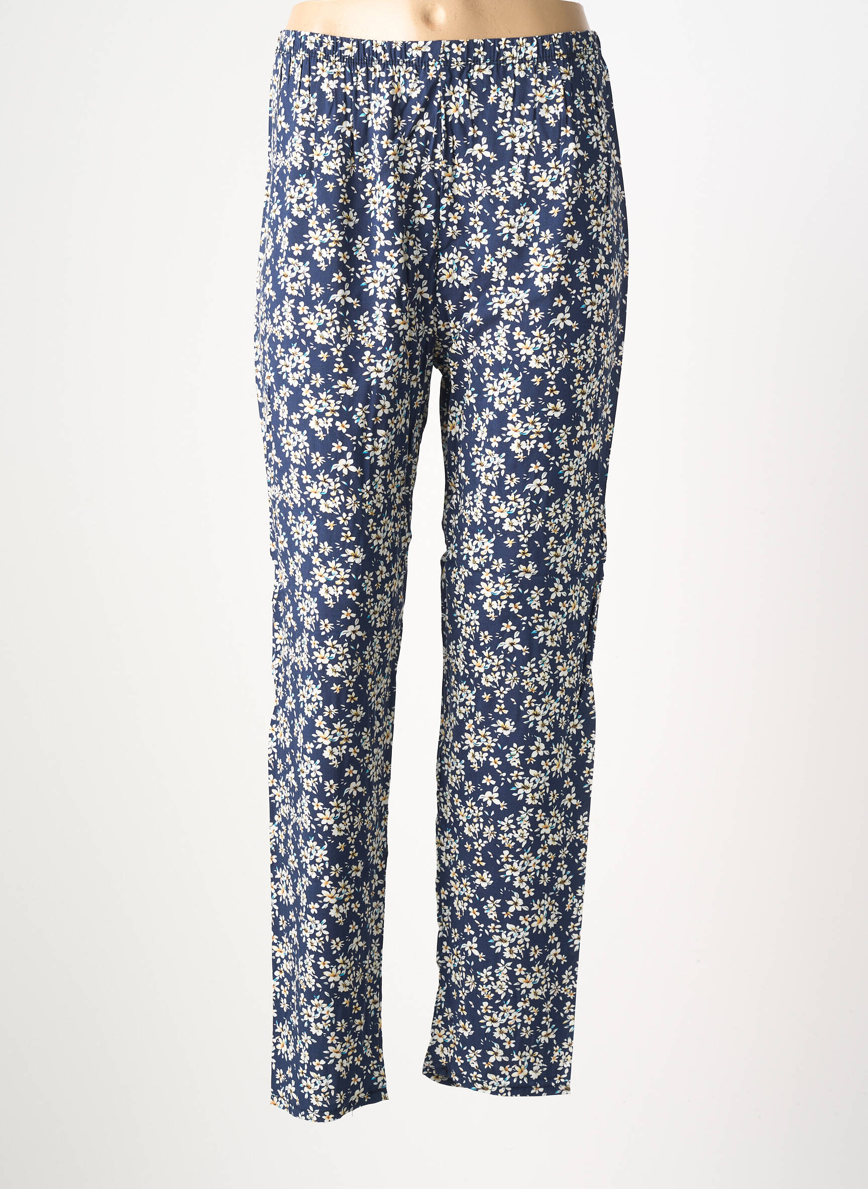 Pantalon drept țesătură crep mărime normală albastru DREAM VALLEY femeie