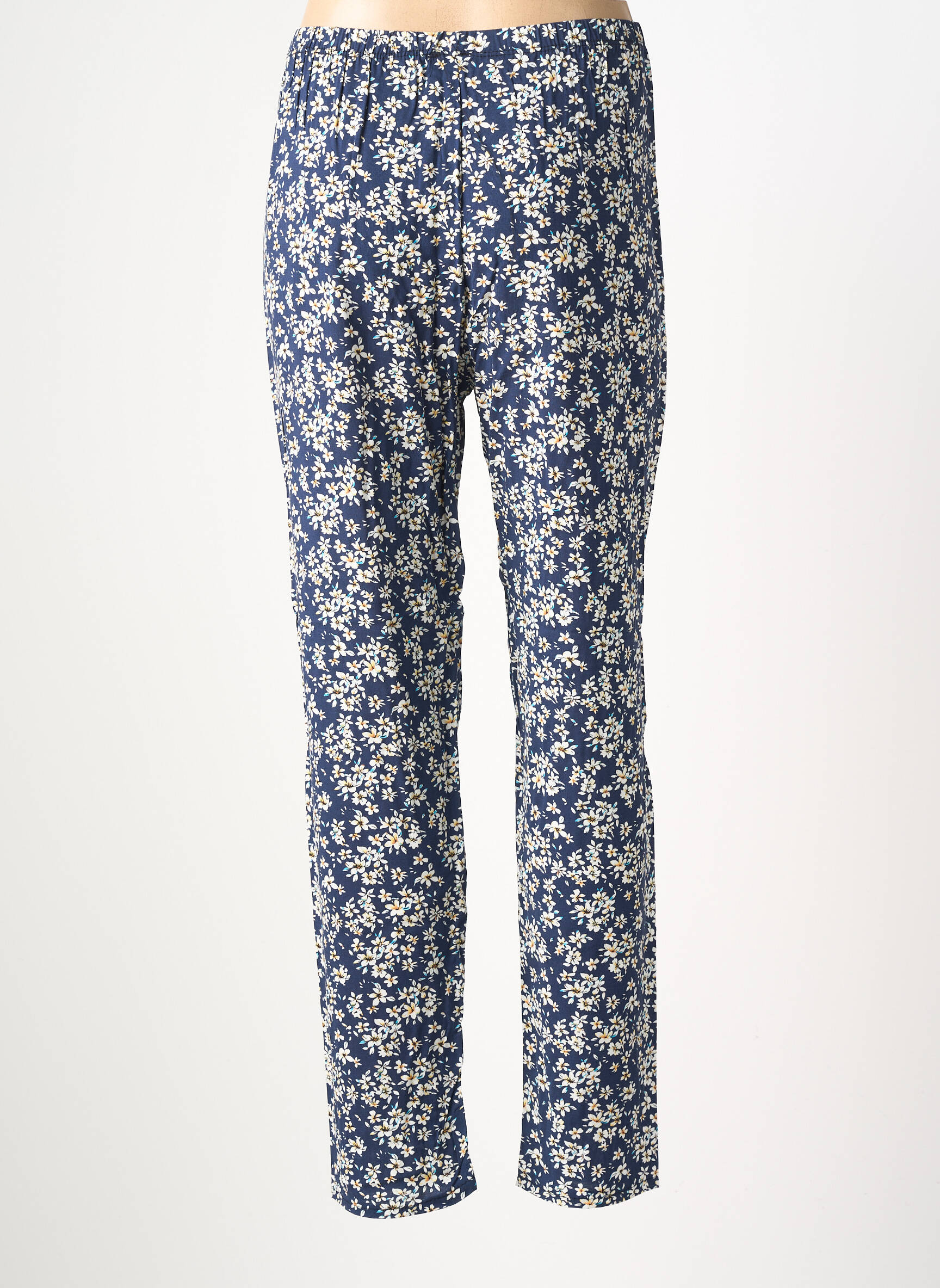 Pantalon drept țesătură crep mărime normală albastru DREAM VALLEY femeie