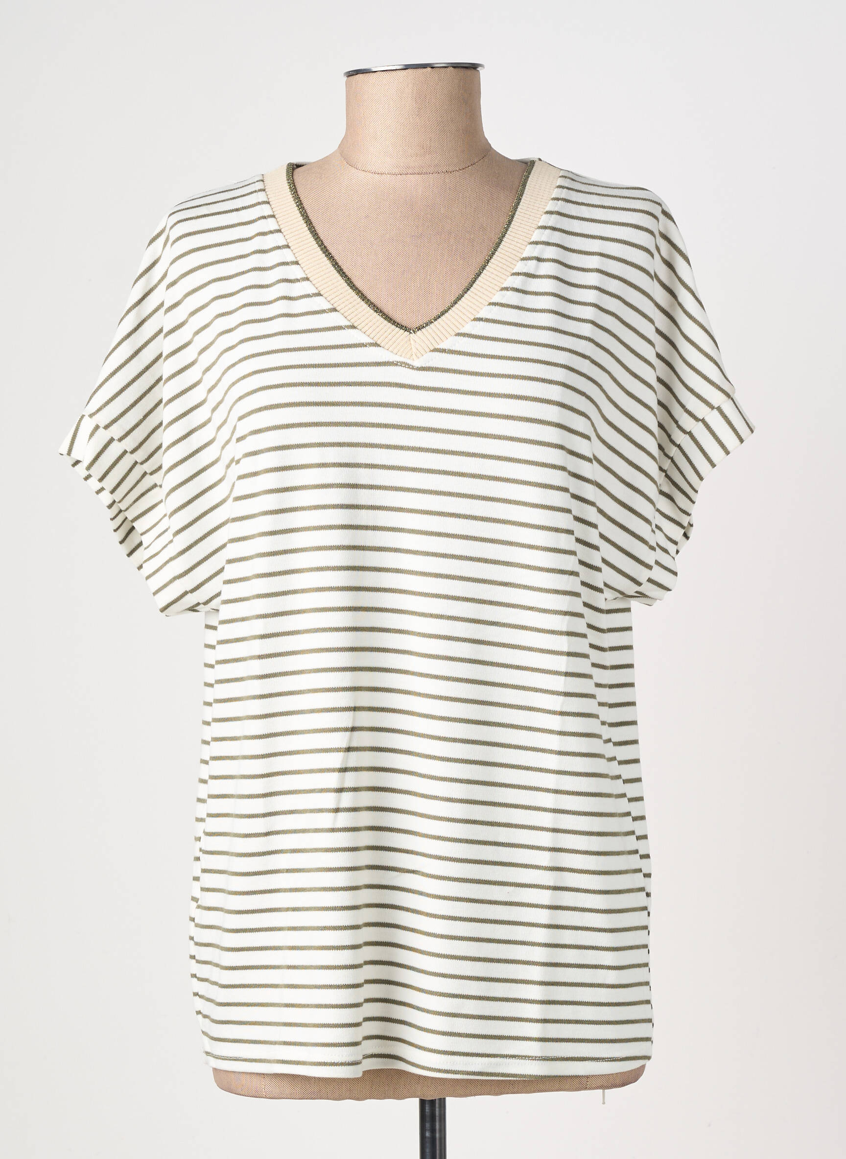 Tricou croială dreaptă mâneci scurte verde DREAM VALLEY femeie