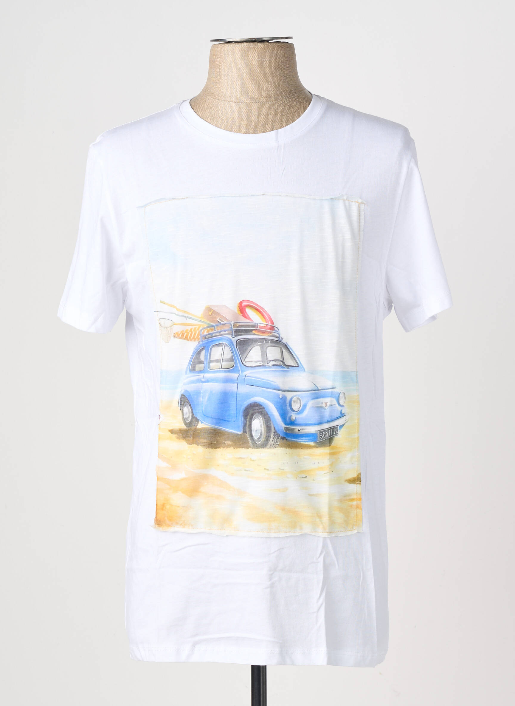 Tricou broderie mâneci scurte alb OAKS VALLEY bărbat