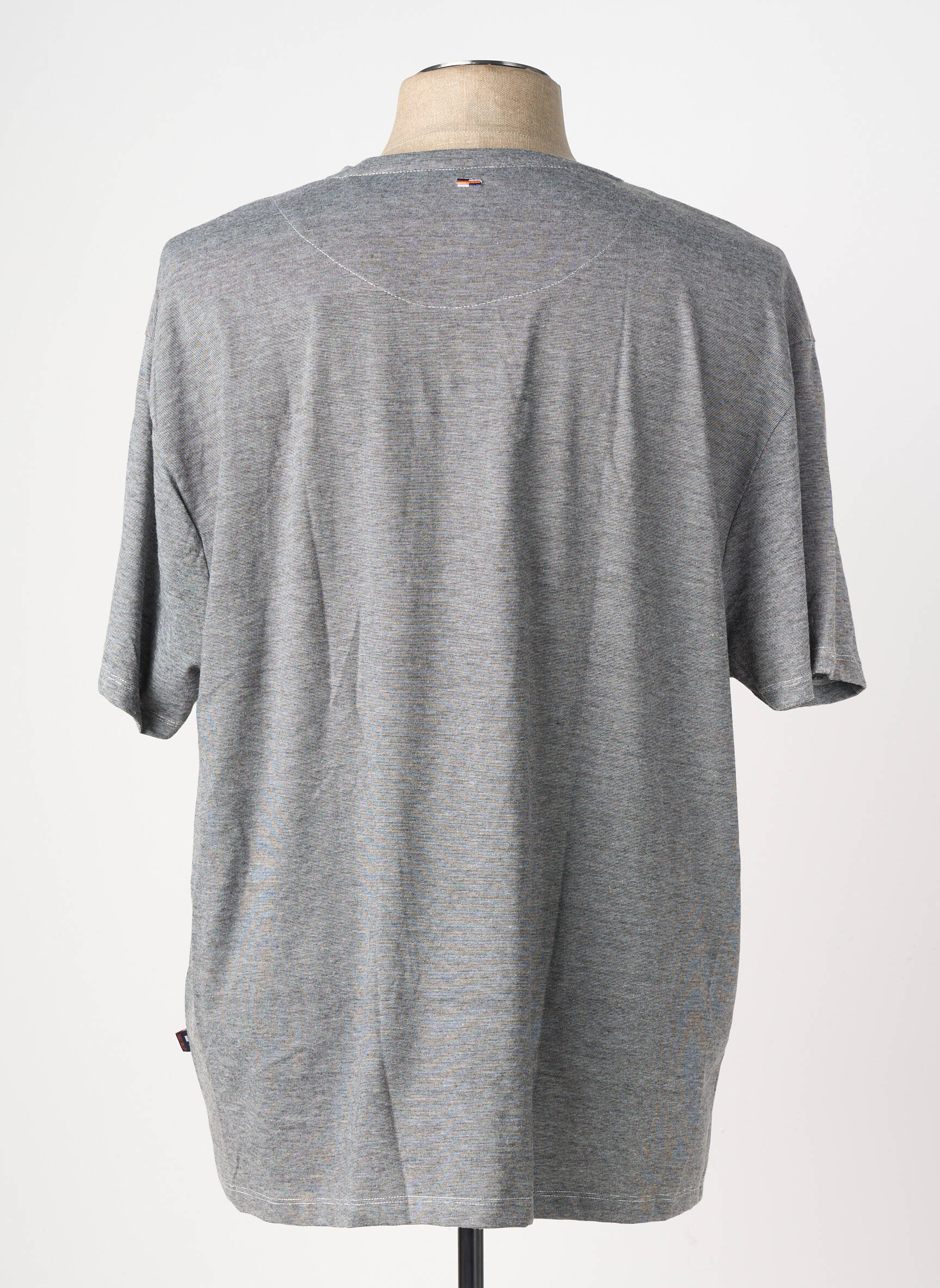 Tricou guler tunisian mâneci scurte gri OAKS VALLEY bărbat