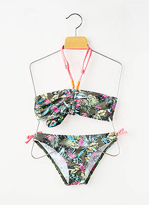 Costum de baie din două piese elasticitate verde LAGON BLEU fată