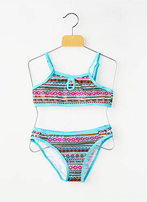 Costum de baie din două piese elasticitate albastru LAGON BLEU fată