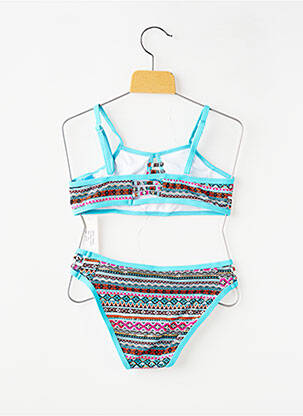 Costum de baie din două piese elasticitate albastru LAGON BLEU fată