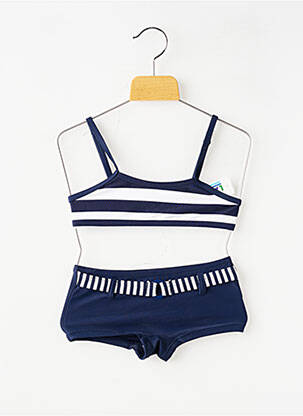 Costum de baie din două piese imprimeu dungi albastru LAGON BLEU fată