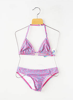 Costum de baie din două piese elasticitate roz LAGON BLEU fată