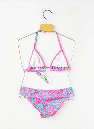 Costum de baie din două piese elasticitate roz LAGON BLEU fată