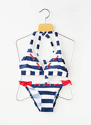 Costum de baie din două piese imprimeu dungi albastru LAGON BLEU fată