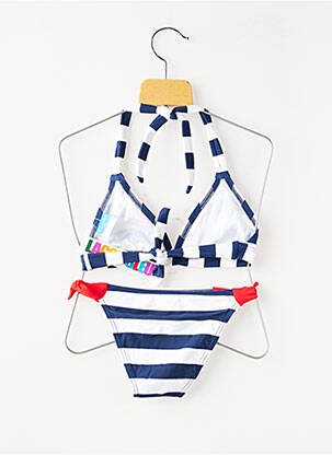 Costum de baie din două piese imprimeu dungi albastru LAGON BLEU fată