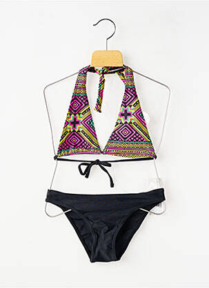 Costum de baie din două piese elasticitate negru BEACHWEAR fată