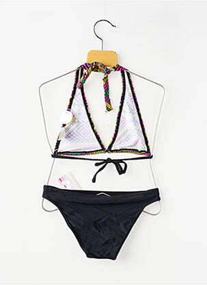 Costum de baie din două piese elasticitate negru BEACHWEAR fată